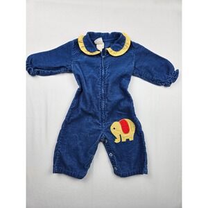 Vintage‎ JCPenney Toddletime Baby Corduroy Elephant Romper Size 1/2 14–18 lbs